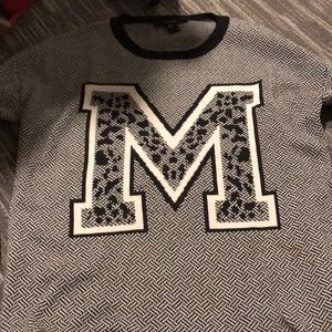 Forever 21, black and white, letter m sweater